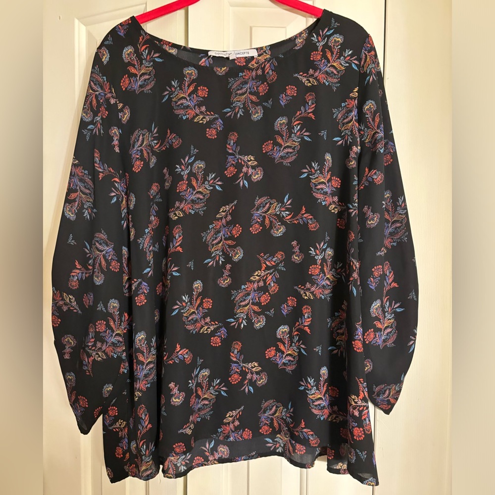 Cute Black with Flowers blouse